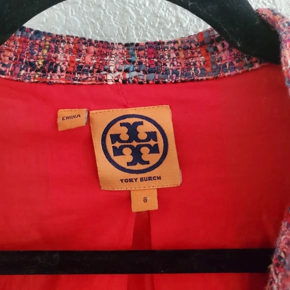 Tory Burch Teed Patern Blazer Wool Blend Size 8 - Picture 3 of 10